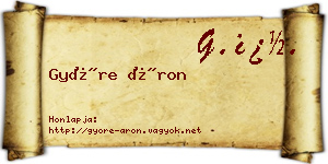 Györe Áron névjegykártya