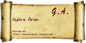 Györe Áron névjegykártya